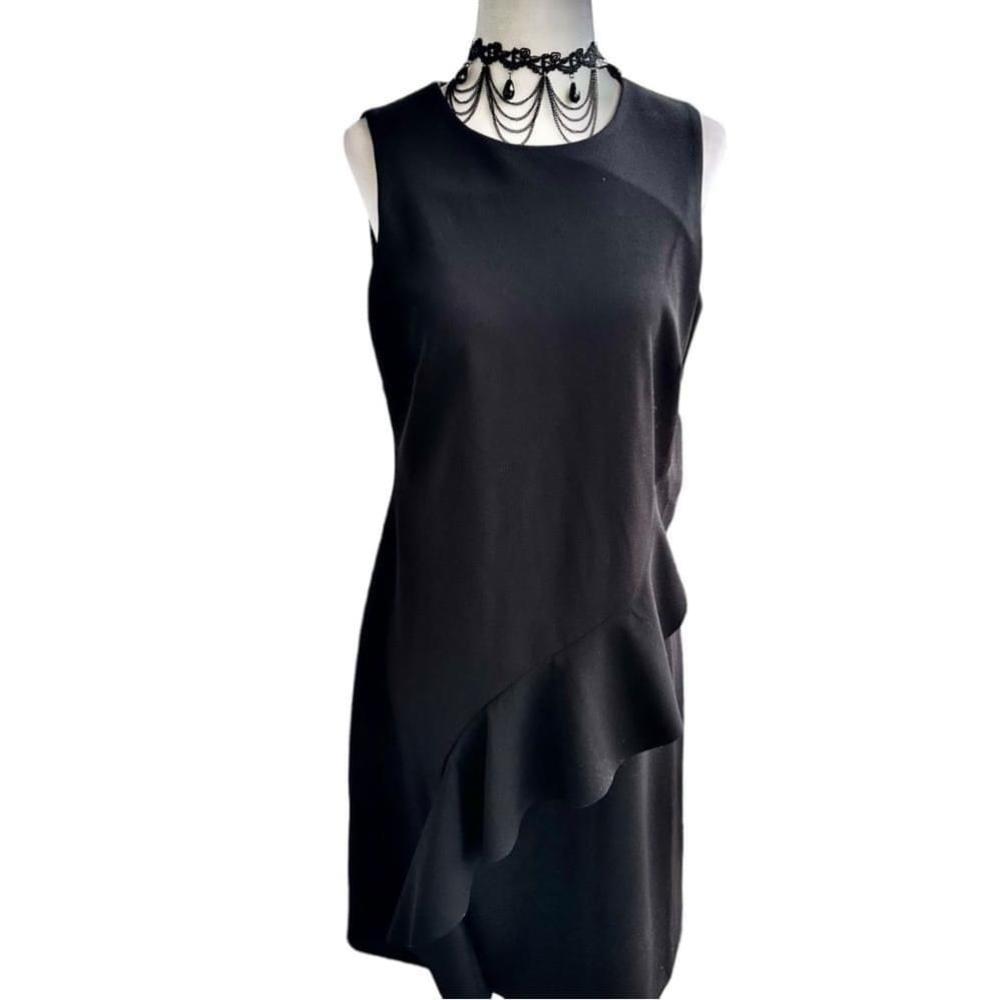 IVANKA TRUMP Black Sleeveless Ruffle Dress M